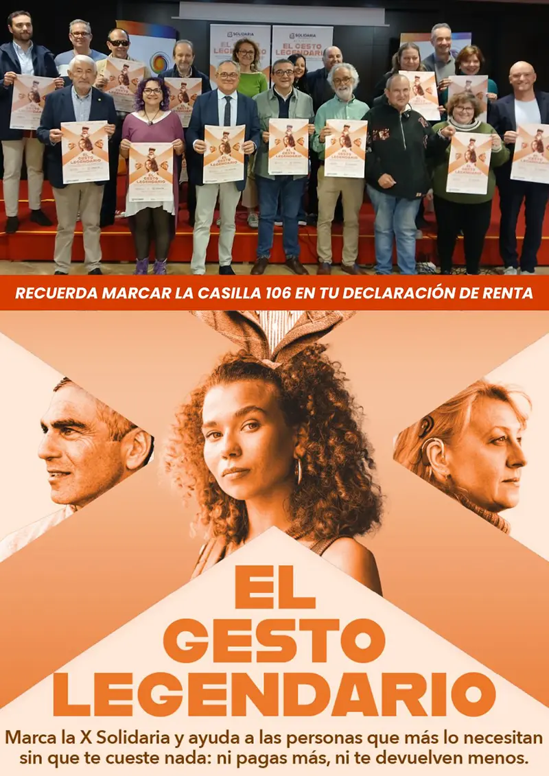 Un “gesto legendario” con el que destinas el 0,7 por ciento de tus impuestos a fines de interés social