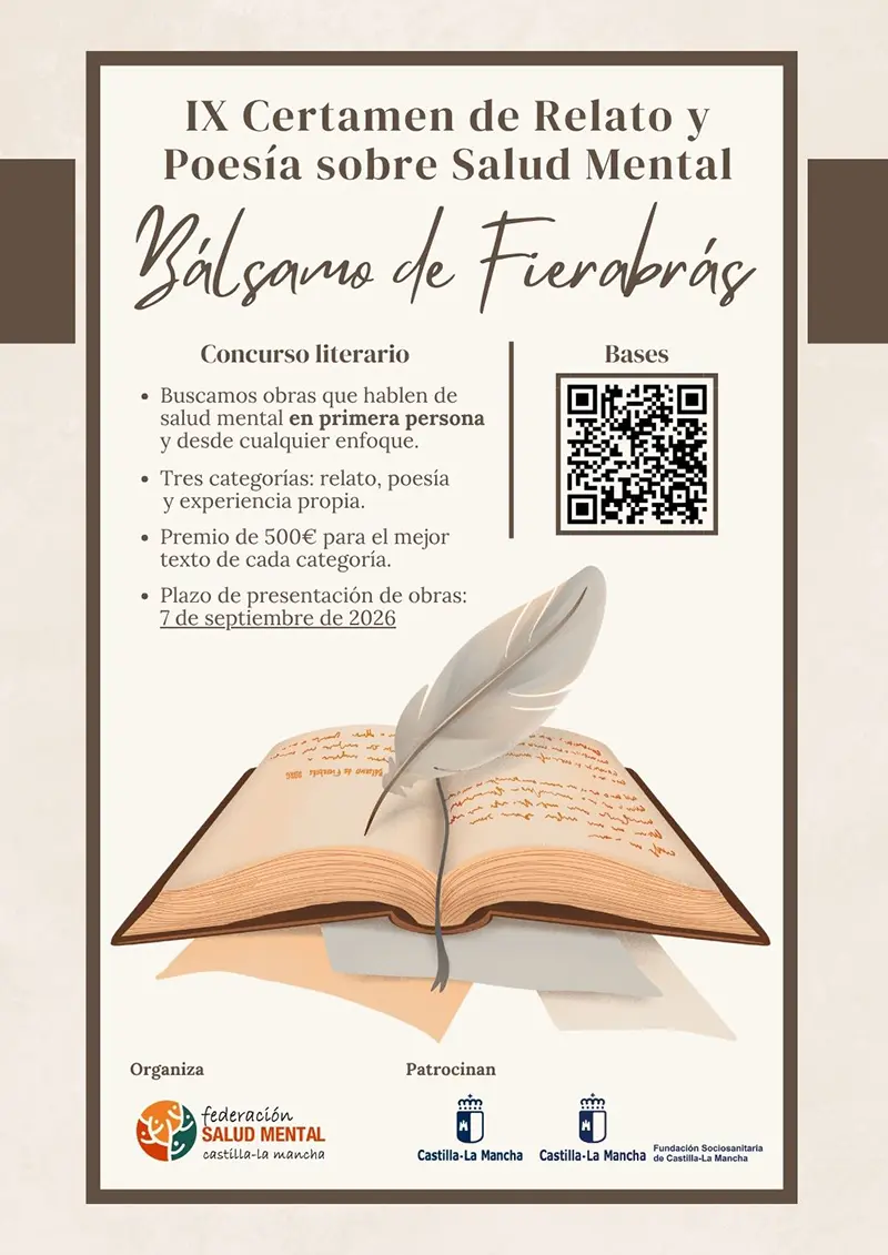 Convocado el IX “Balsamo de Fierabrás”, el certamen de relato y poesía sobre Salud Mental de Castilla-La Mancha