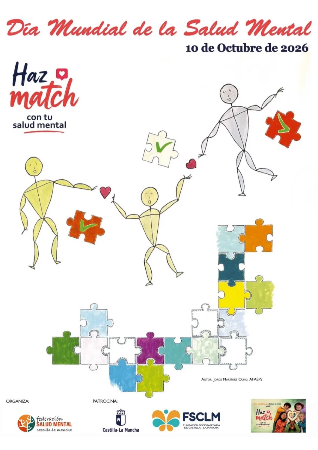 Ya tenemos el cartel que ilustrará las actividades por el Día Mundial de la Salud Mental 2026 en Castilla-La Mancha
