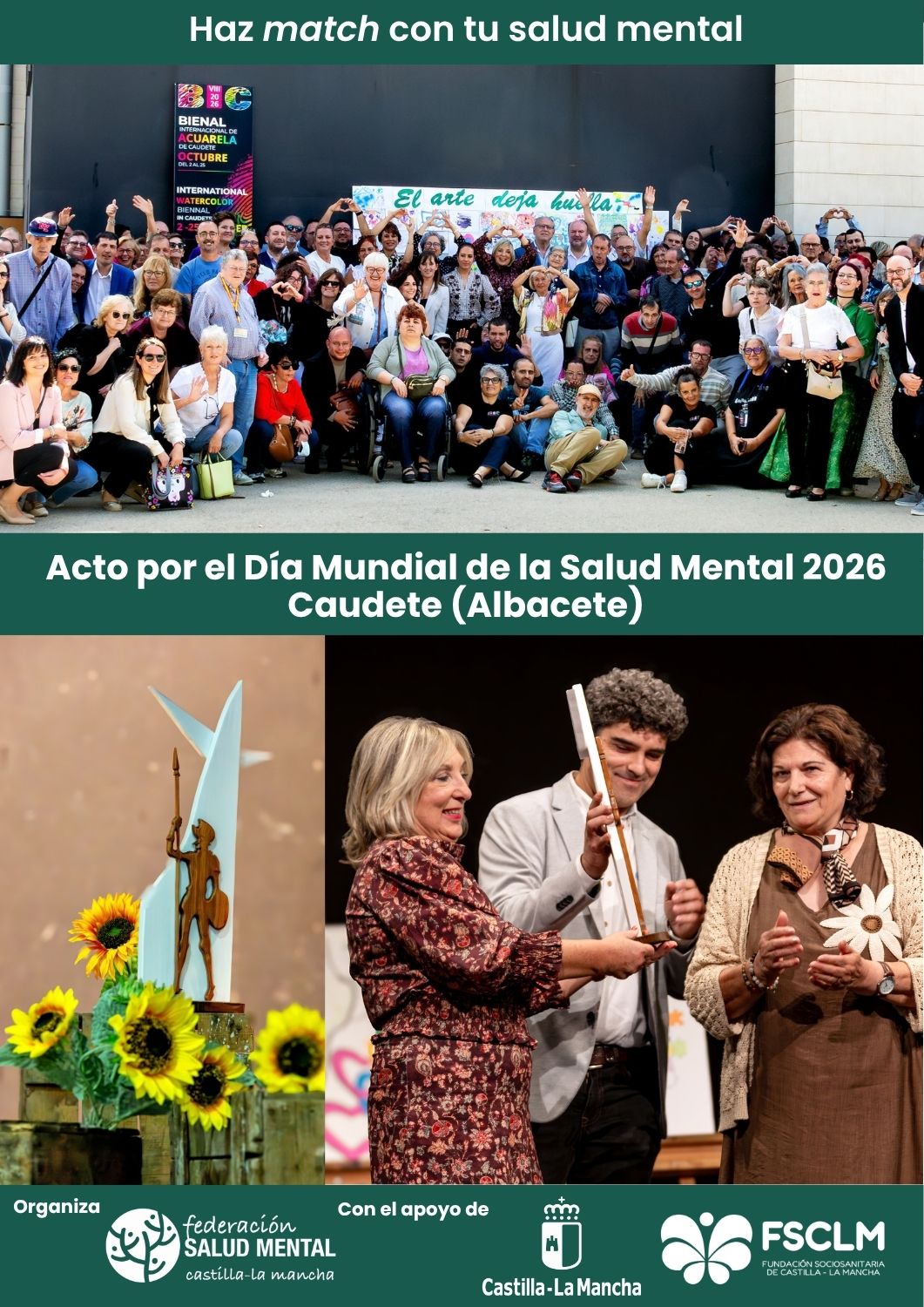Caudete reúne al movimiento asociativo de salud mental de Castilla-La Mancha en una jornada de reivindicación, emoción y participación